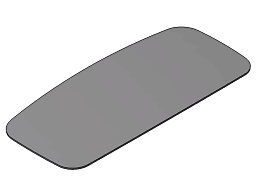 Spegelglas 429x193x3 mm R=2000