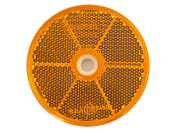 Reflex orange 60 mm, centrumhål, självhäftande baksida