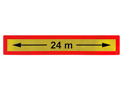 Skylt "24 m", 1132x197x2 mm i aluminium