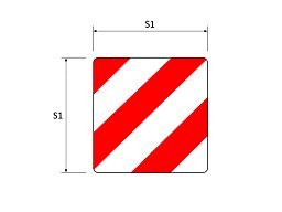 Sidomarkering höger/vänster 423x423 mm