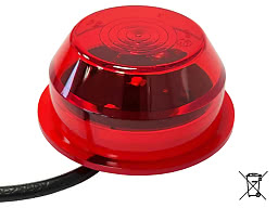 BriodLights NOD pos.lampa röd 10-30 V, E-märkt, 5 m kabel