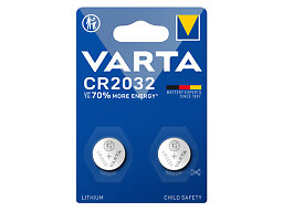 Batteri, litium CR2032 3V 2-pinpack