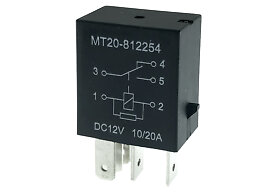 Växelrelä Micro 5-stifts 12V 10/20A m resistor