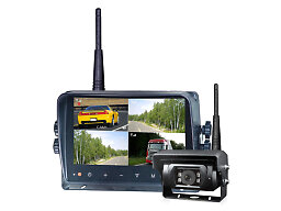Backkameraset Trådlös HD kamera (lucka) och 7" Quad monitor