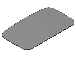 Spegelglas 292x172x3 mm R=2000