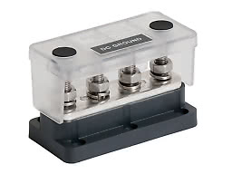 Kopplingsplint 4 x M8, 500 A, med lock